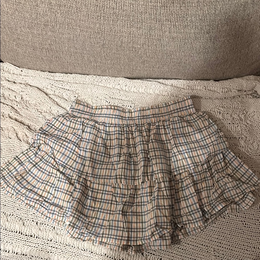 Flowy Plaid Mini Skirt